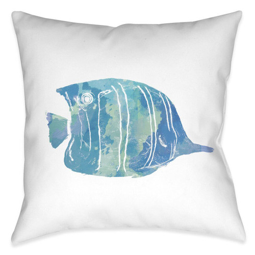 Blue Fish I 20 x 20 Outdoor Pillow