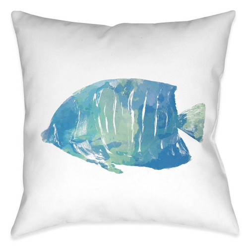 Blue Fish II 18 x 18 Outdoor Pillow