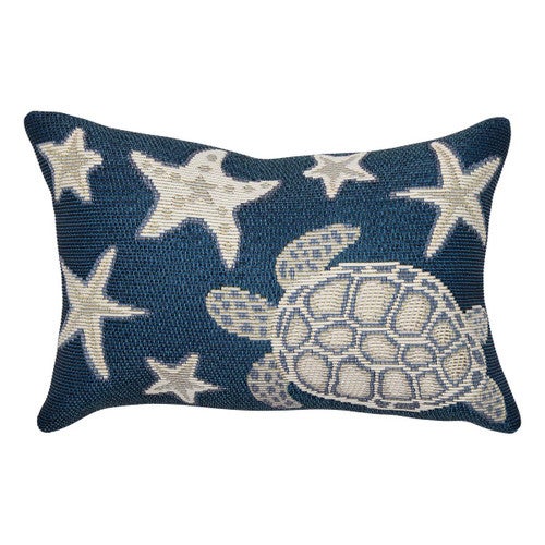Seastar Turtle Indoor/Outdoor Pillow - Navy
