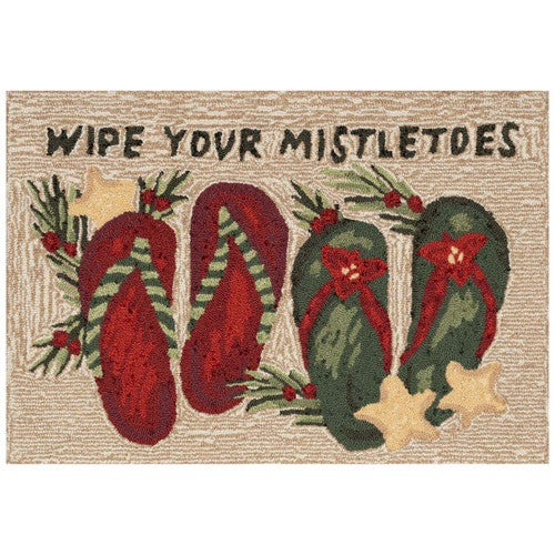 Mistletoes & Footsteps Floor Mat - 3 x 4