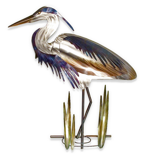 Blue Heron Head Down Wall Art - Left Facing