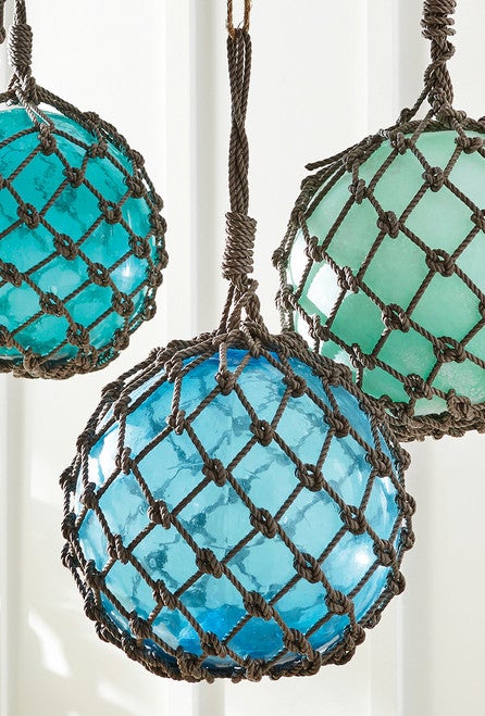 Large Glass Buoy Decorative Sphere - Turquoise