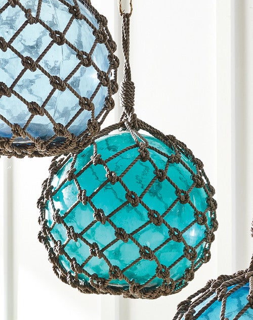 Large Glass Buoy Decorative Sphere - Teal
