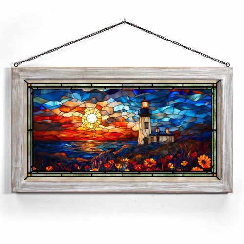 Mosaic Lighthouse Stained Glass Art