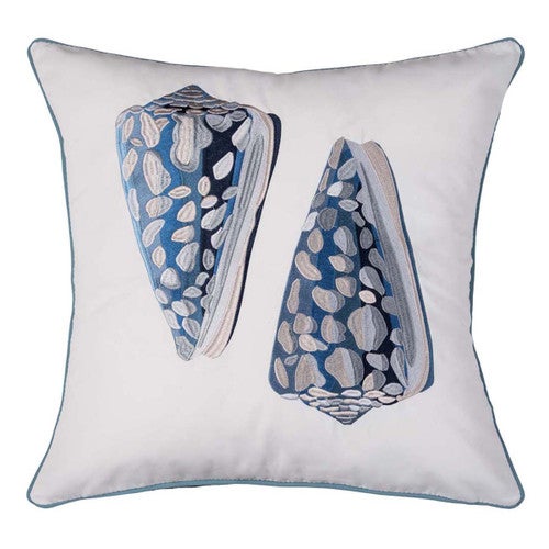 Blue Coneshells Indoor/Outdoor Square Pillow