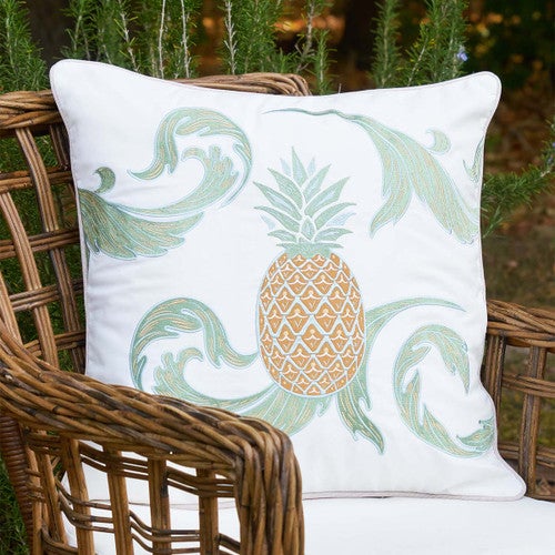 Botanical Pineapple Indoor/Outdoor Square Pillow