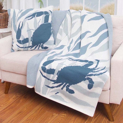 Crabsolutely Cozy Knit Throw