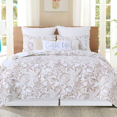 Abundant Shells Quilt Bed Set - King