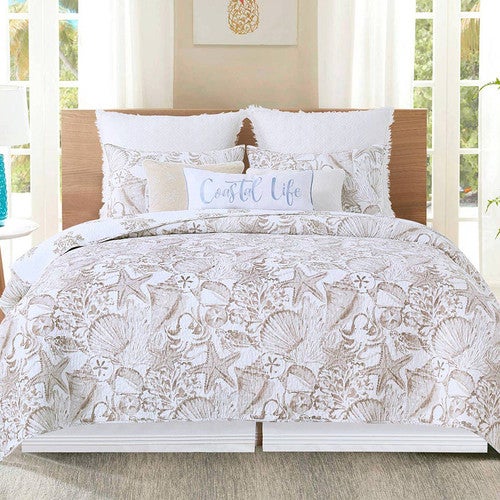 Abundant Shells Quilt Bed Set - Twin