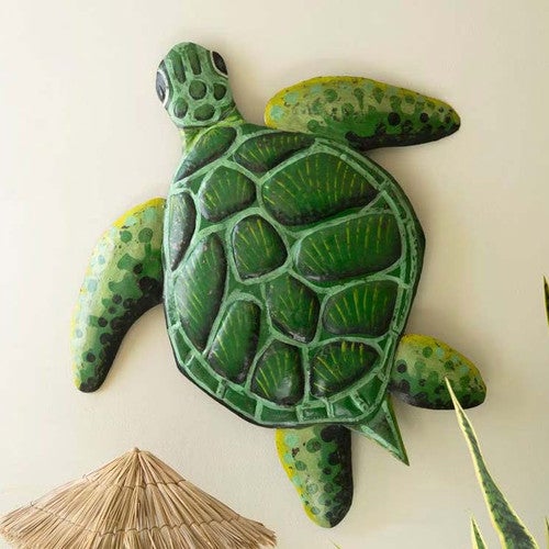 Emerald Sea Turtle Metal Wall Decor