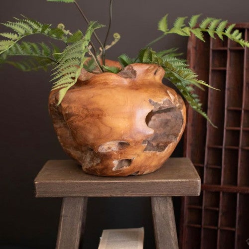 Native Tropics Teak Urn - OUT OF STOCK UNTIL 04/15/2026