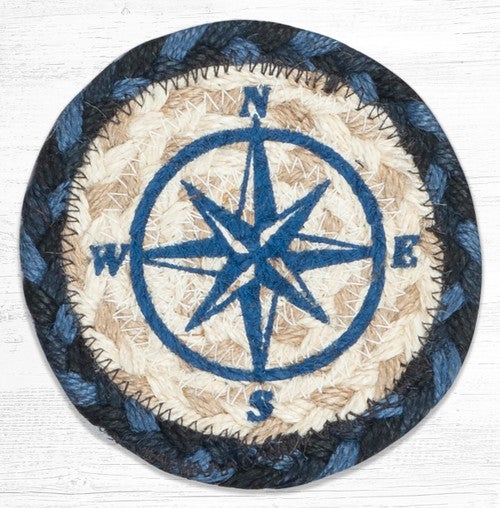 Compass Rose Braided Coasters - Set of 6