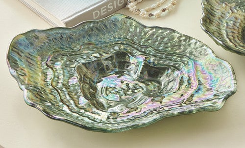 Pearl Tide Green Oyster Plate - Large