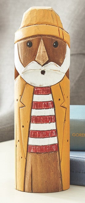 Seafarers of the Shore Wood Sculpture - Fisherman