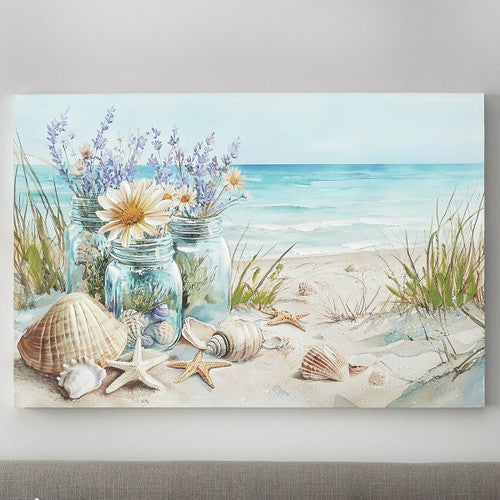 Seaside Blooms Canvas Wall Art