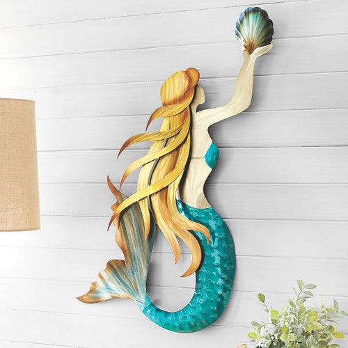 Mermaid Shell Metal Wall Art