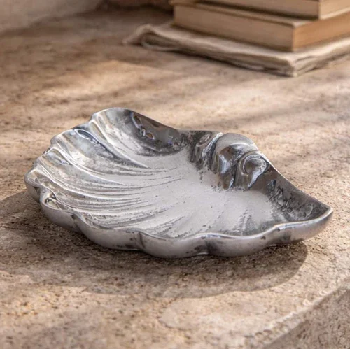 Baroque Pewter Shell Tray I