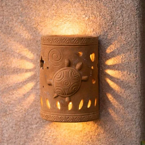 Heritage Clay Natural Light Cover with Turtle