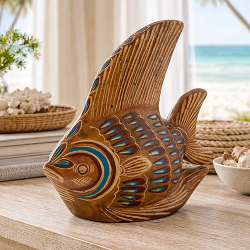 New World Clay Fish Sculpture