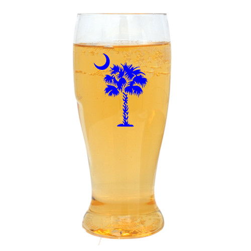 Blue Palm and Moon Beer Tumblers - Set of 4