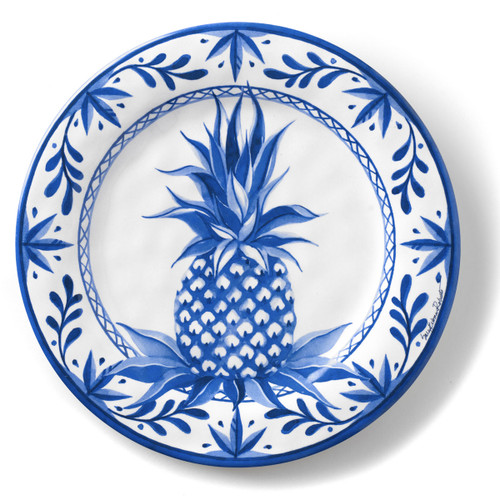 Blue Pineapple Salad Plate - Set of 4