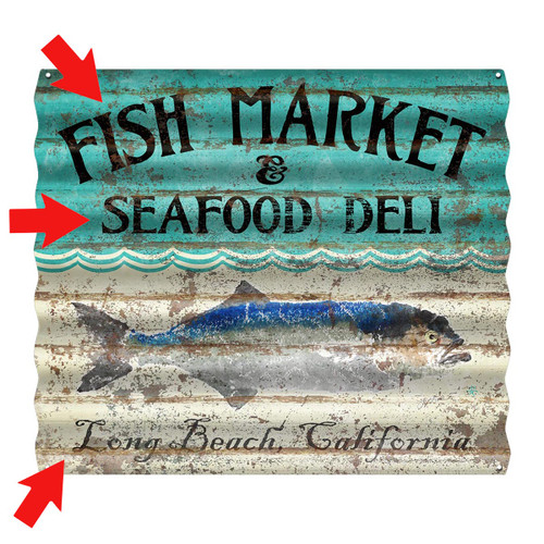 Bluefish Personalized Corrugated Metal Sign