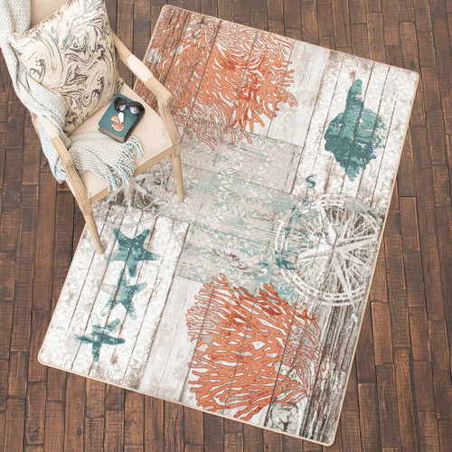 Boardwalk Sea Life Rug - 8 x 11
