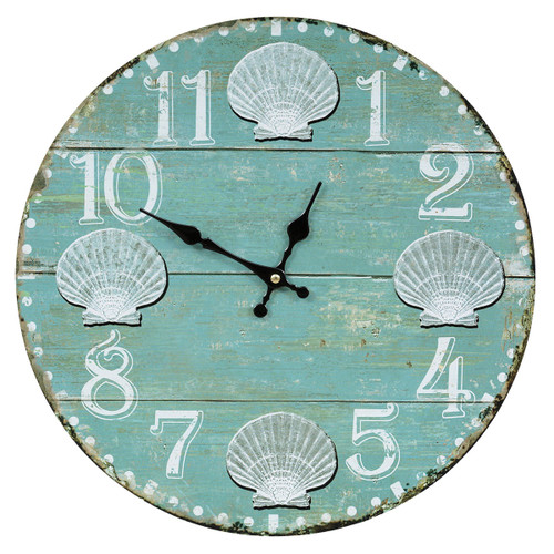 Boardwalk Seashells Wall Clock