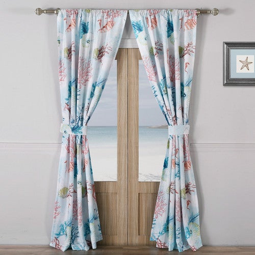 Bright Coral Reef Drapes