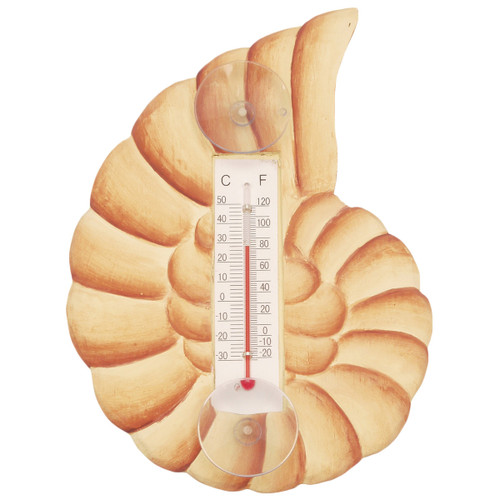 Brown Nautilus Shell Small Window Thermometer