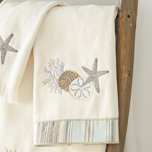 Tranquil Sea Hand Towel - White