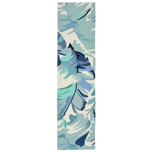 Cabana Palm Blue Indoor/Outdoor Rug - 2 x 8