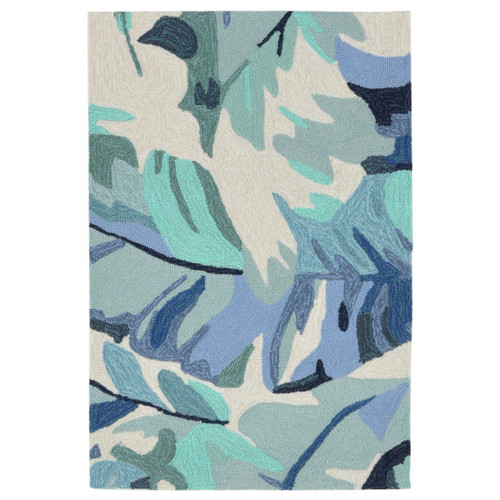 Cabana Palm Blue Indoor/Outdoor Rug - 5 x 8 - OUT OF STOCK