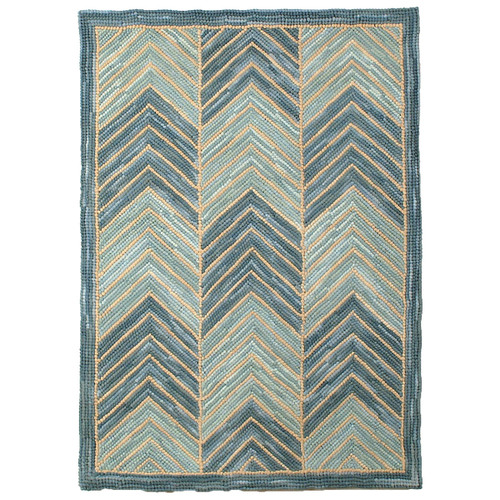 Camp Blue Chevron Rug - 2 x 8