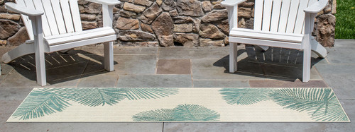 Camps Bay Aqua Indoor/Outdoor Rug - 2 x 8