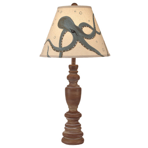 Candlestick Table Lamp with Octopus Shade