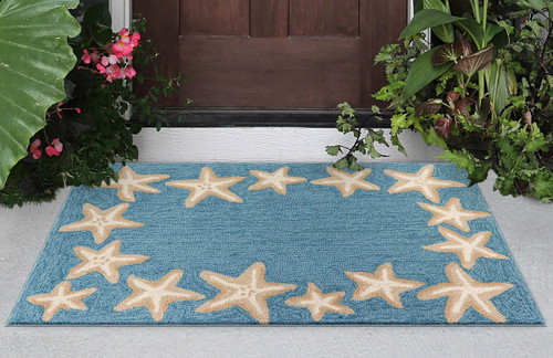 Carolina Starfish Aqua Indoor/Outdoor Rug - 20 x 30