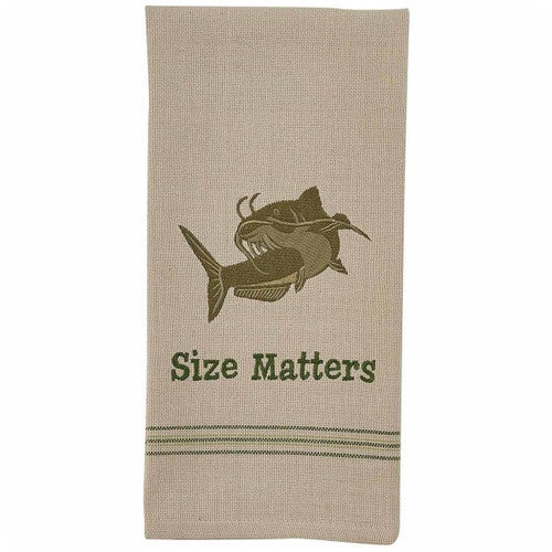 Catfish Size Embroidered Dishtowels - Set of 6