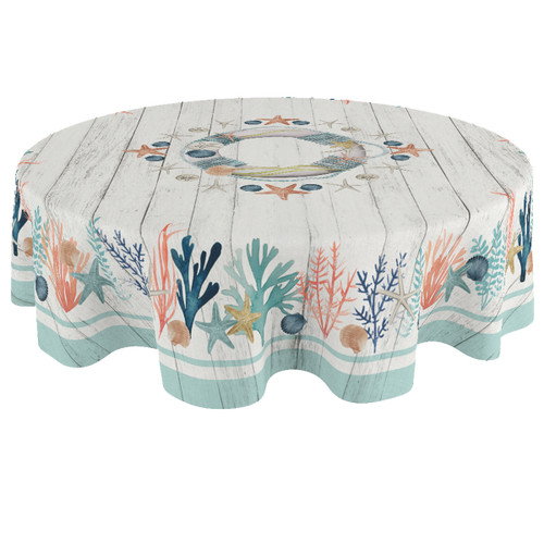 Coastal Reef Tablecloth - 70 Inch Round