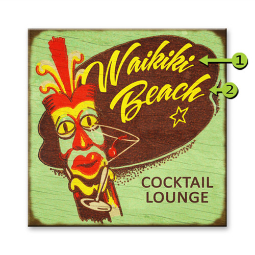 Cocktail Lounge Personalized Sign - 28 x 28
