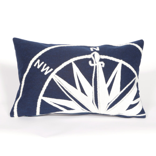 Compass Marine Indoor/Outdoor Rectangle Pillow