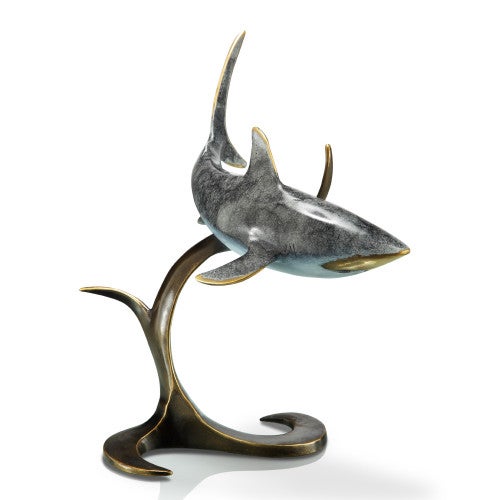 Contemporary Brass Shark Sculpture