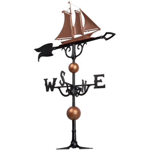 Copper Yacht Weathervane - 46 Inch