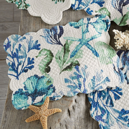 Blue Cay Scalloped Placemat