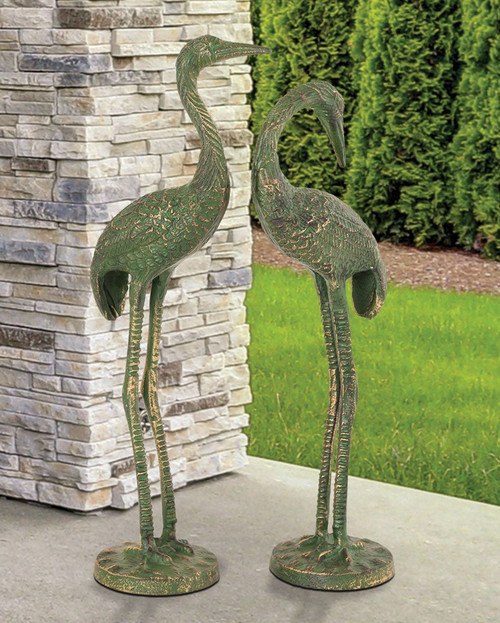 Crane Couple Sculptures - Set of 2