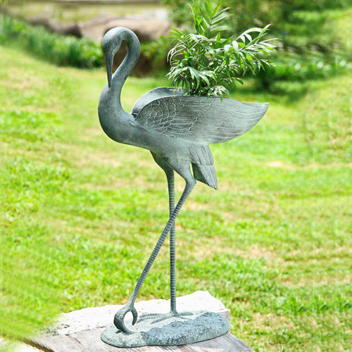 Crane Planter Holder