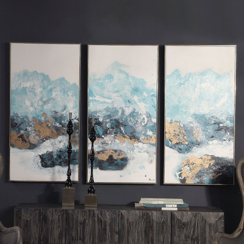 Crashing Waves Framed Canvases - Set of 3