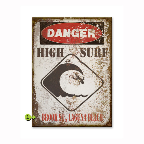 Danger High Surf Personalized Sign - 17 x 23