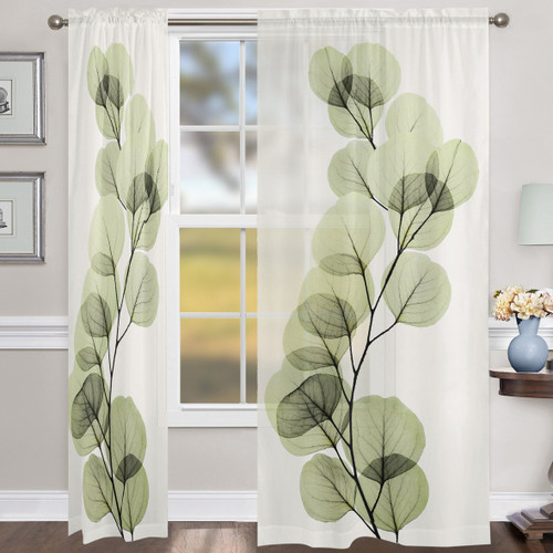 Crystalline Leaves Sheer Window Panel