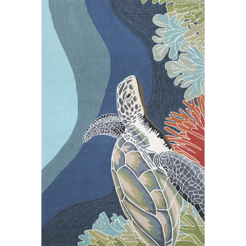 Deep Swim Turtle Indoor/Outdoor Rug - 2 x 8